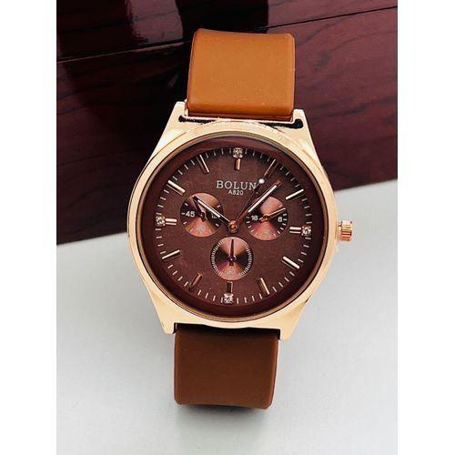 Montre femme marron avec boite à aiguille classe et chic