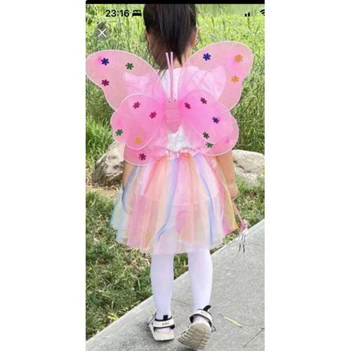 Louna Ensemble Ailes de Papillon, jupe et Baguette _Rose