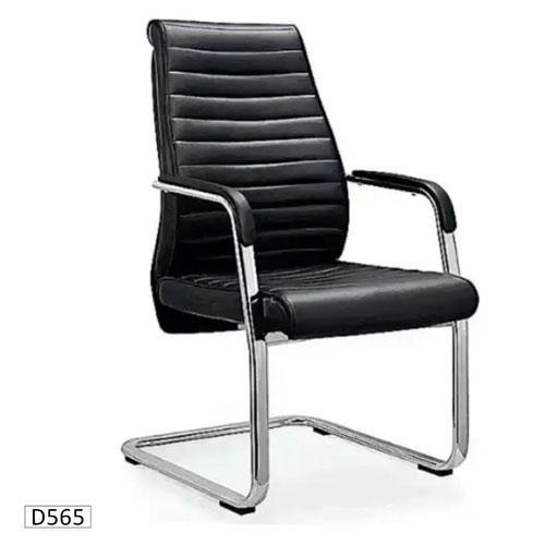 Chaise de visiteurs sans roulettes - D565 - 500x480x980 mm - Cuir - Noir