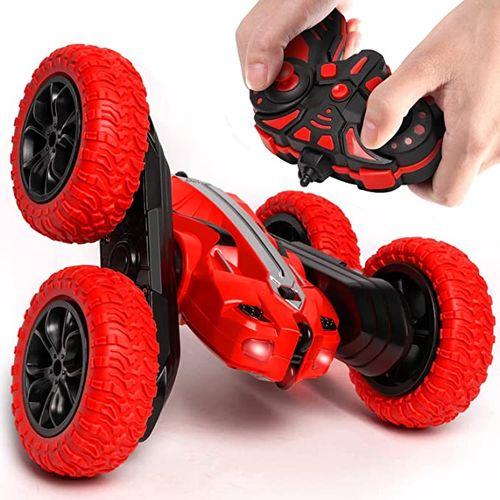 Jouet - Voiture Cascadeuse Télécommandée Pivotant sur deux côtés à 360°- Model Rouge