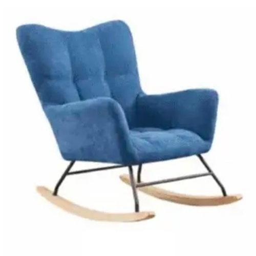 Fauteuil à Bascule - En Velours - Fauteuil club - VC-102 - Bleu