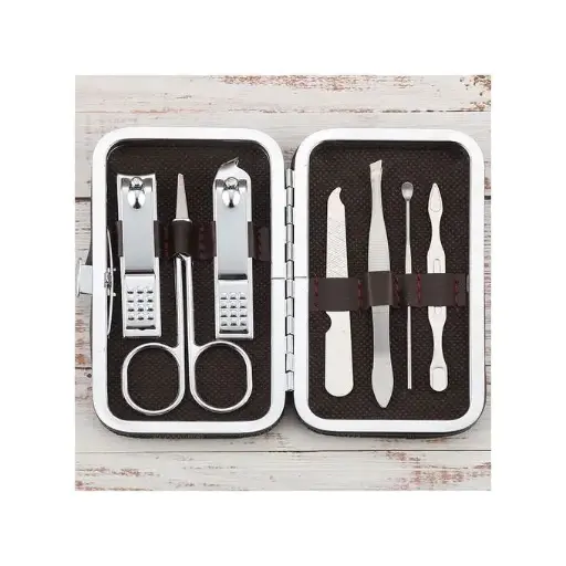 7Pcs Coupe-ongles Tondeuse Manucure Kit De Toilettage Acier Inoxydable