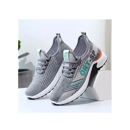 Chaussures décontractées respirantes pour hommes chaussures de course de sport pour hommes-Gris