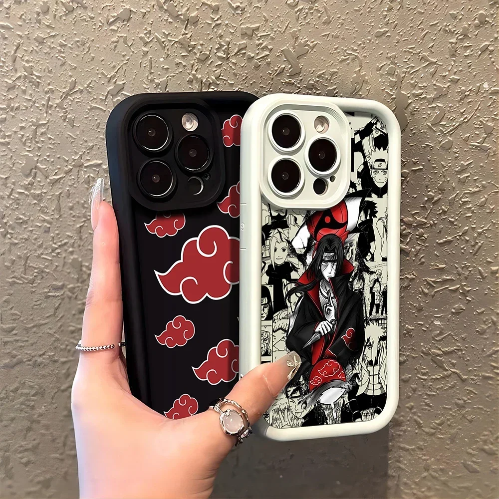 Coque de téléphone Anime pour iPhone, coque arrière en TPU souple, Akatsukis, Itachis, 16, 15, 14, 13, 12, 11 Pro Max, Mini, Poly XS, X, 7, 8Plus