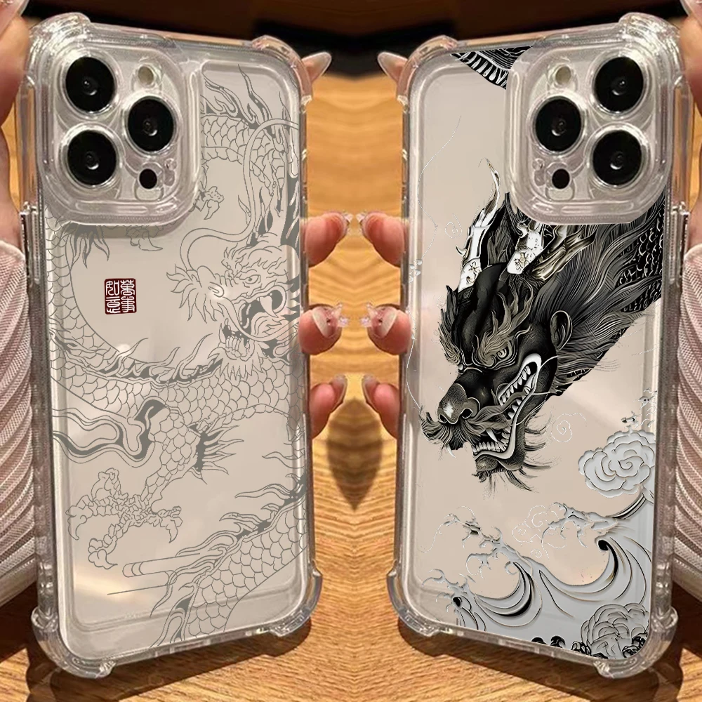 Coque fine antichoc Dragon chinois Loong pour Samsung Galaxy, S25, S24, S23, S22, S21, S20, FE Ultra Plus, 5G, Note 20, 10 Pro