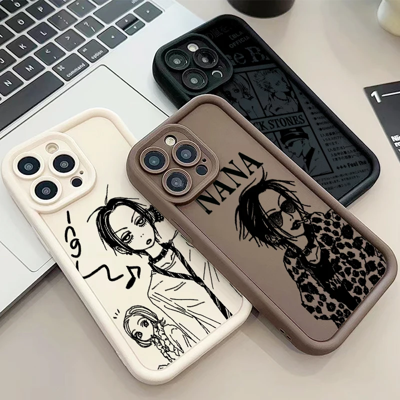 Anime populaire NANA pour Apple iPhone 15 14 13 12 11 XS XR X 8 7 Pro Max Plus coque de téléphone avec échelle à œil souple