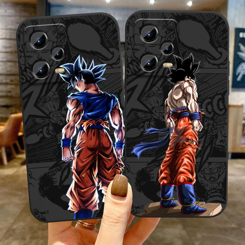 Coque de téléphone arrière noire Anime D-Dragon Ball Son Goku, Xiaomi Redmi Note 13 12R 12 12S Turbo 11 11T 11S 10 10S Pro Plus 5G