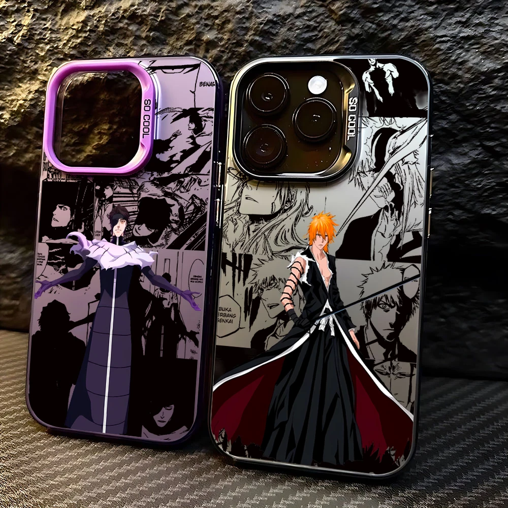Coque de téléphone Anime Cool BLEACHS, étui arrière mat Anti-chute pour iPhone 16e 16 15 14 13 12 11 mini Pro Max X XR XSMAX 8 7 Plus