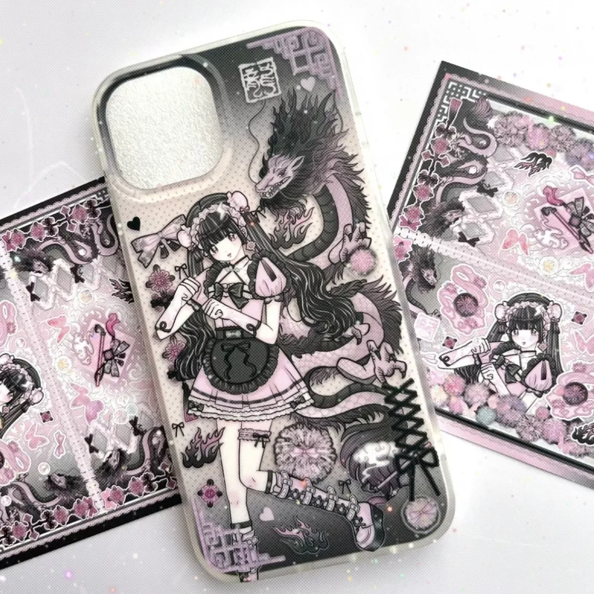 Coque de téléphone Manga Girl, dessin animé Dragon mignon, pour iPhone 16 15 14 13 12 11 Pro Max XR XS Max 7 8 Plus MINI Y2K, couverture créative