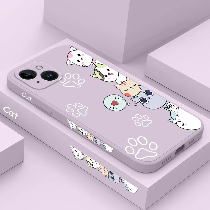 Coque de téléphone à empiler chats, étui pour iPhone 16 15 14 13 12 11 Plus Pro Max Mini X XR XS Plus
