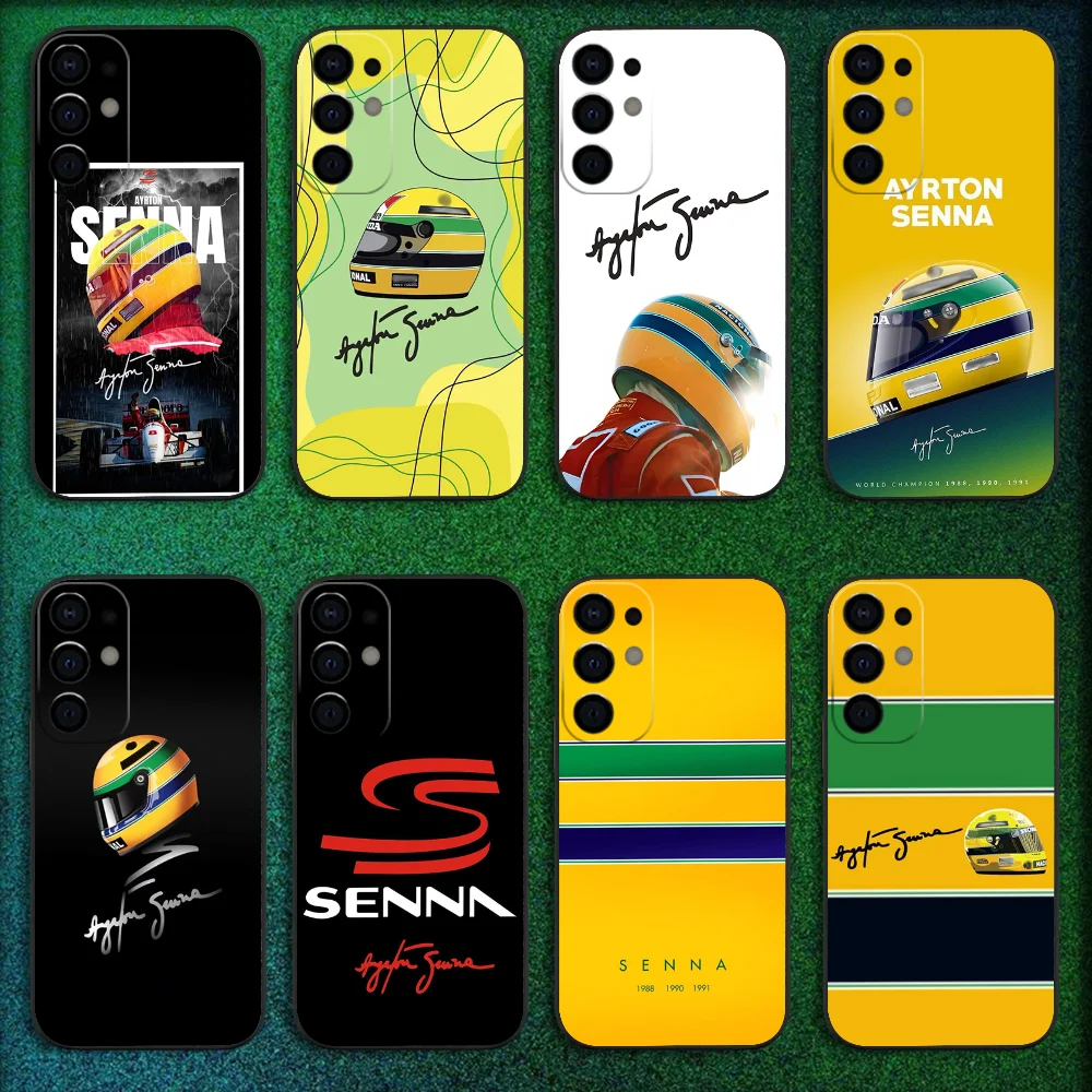 Coque de téléphone Racing Driver A-Ayrton Senna, étui noir pour Samsung S25,S24,S21,S22,S23,S30,Ultra,S20,Plus,Fe,Lite,Note,10,9,5G