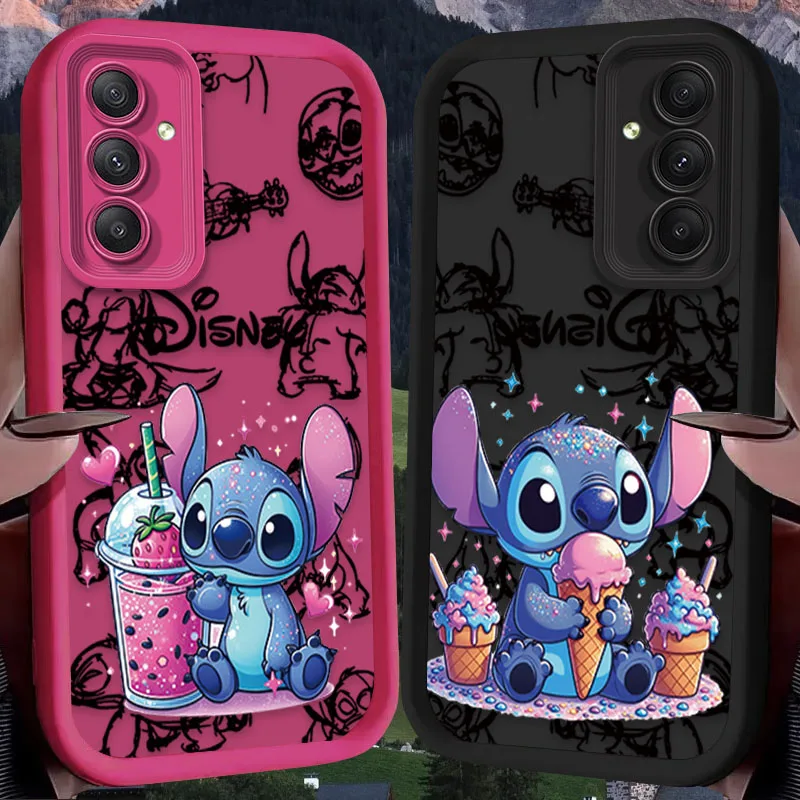 Disney Stitch Illustration Case pour Samsung Galaxy, A55, A35, A25, A15, A05, A05S, 5G, A24, A13, A23, A12, A22, A32, A52, A52S, A71, A72, A51, 4G