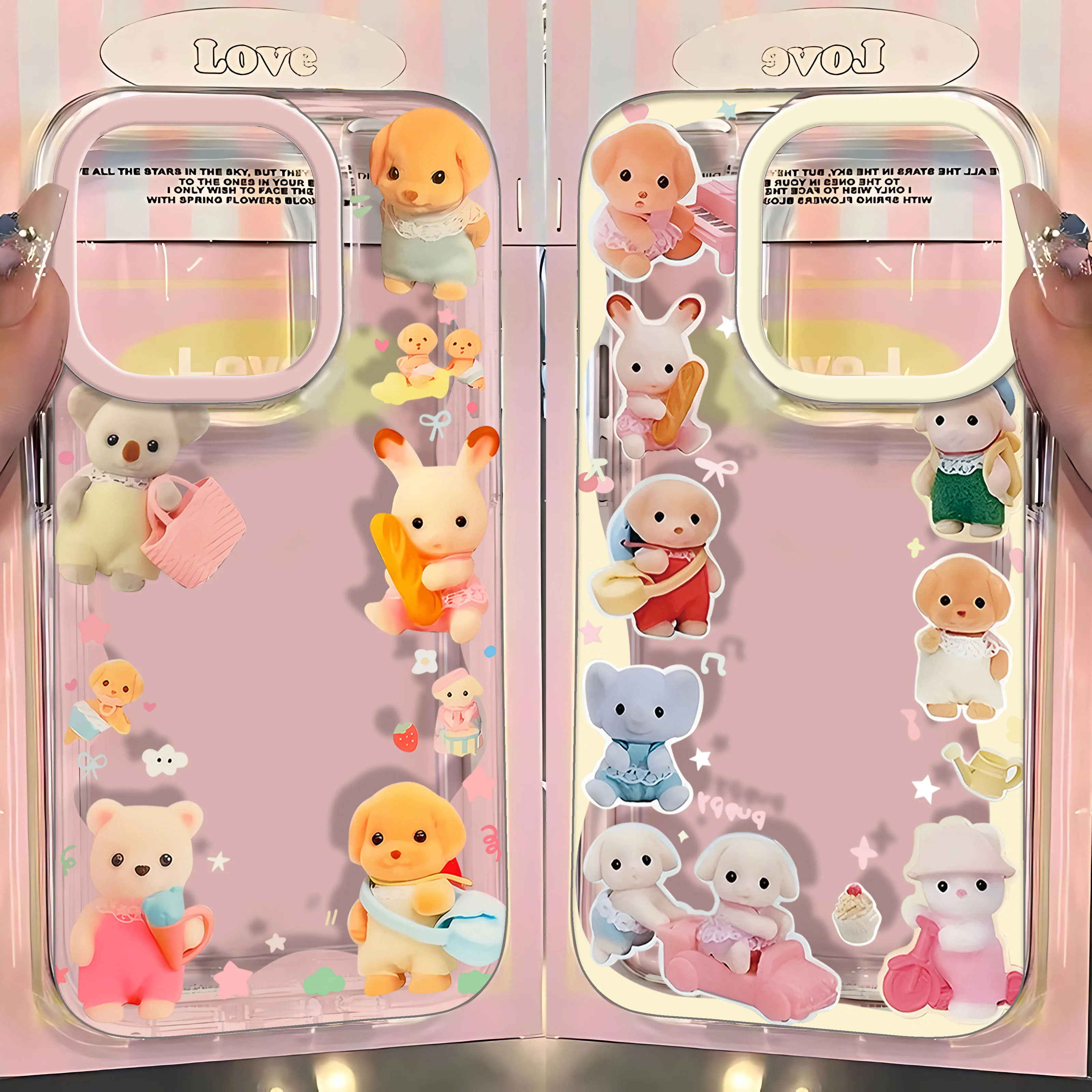 Clmj Vintage Bear Animals Coque de téléphone mignonne pour iPhone, TPU souple transparent, 16, 15, 14, 13, 12, 11 Mini Pro Max, X Poly, XS Max, 7, 8 Plus
