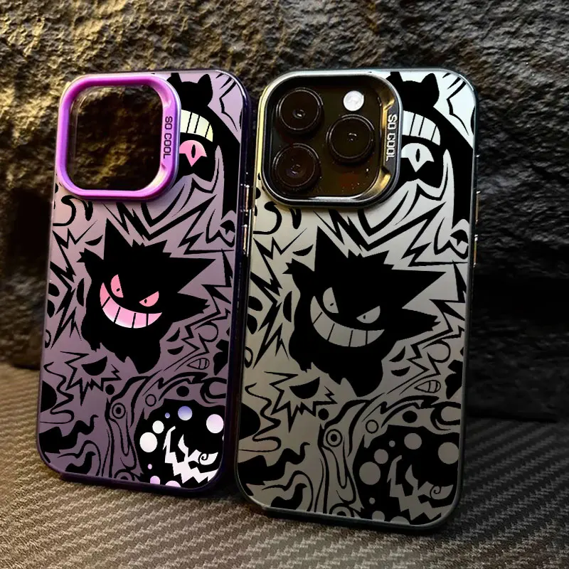 Coque de téléphone Pokemons Gengar Pocket Monster, étui antichoc pour Apple iPhone 16e 16 14 15 13 11 Pro Max Plus 12 Mini