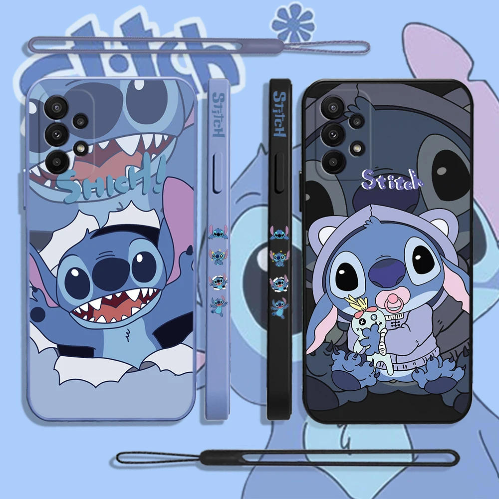 Étui mignon Disney Stitch pour Huawei P50 P40 P30 P20 Nova 9 9SE 8 8i Mate 40 30 20 Pro Lite P Smart 2021, avec dragonne