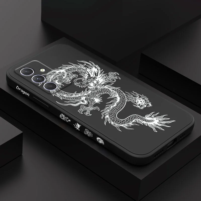 Coque Dragon Groaned pour Samsung Galaxy A54 A34 A24 A16 A14 A73 A53 A33 A23 A13 A06 A72 A52 A52S A32 A22 A15 A25 A35 A55 4G 5G