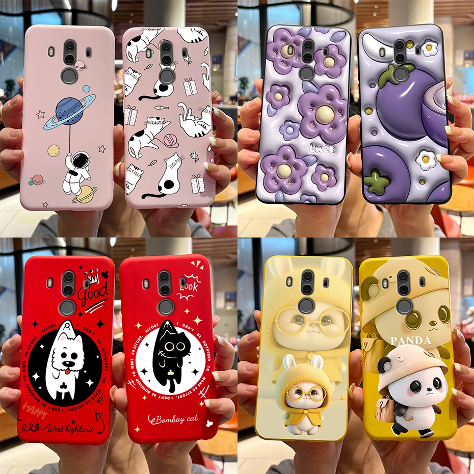 Coque en silicone souple TPU pour Huawei Mate 9 10 Pro, lapin mignon Panda, housse de Protection arrière pour Mate9 Mate10 10Pro Fundas