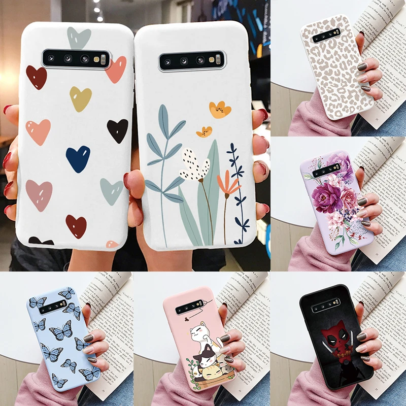 Coque pour Samsung Galaxy S10 S 10 Plus S10E Coque de téléphone mignon dessin animé bonbons peint Coque en TPU souple pour Samsung S10 S10 + S10E Funda