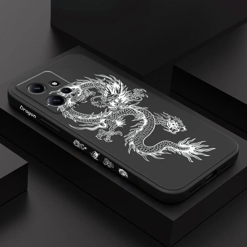 Coque de téléphone Dragon Groaned, étui en Silicone liquide pour Xiaomi Redmi Note 13 12S 11 11S 10 10T 10S 9 9S 8 7 Pro Plus 4G 5G