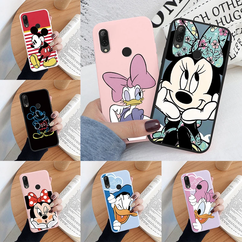 Coque pour Huawei P Smart 2019 Coque de téléphone rose Mickey Mouse Minnie couverture souple TPU Fundas pour Huawei P Smart 2019 PSmart canard mignon