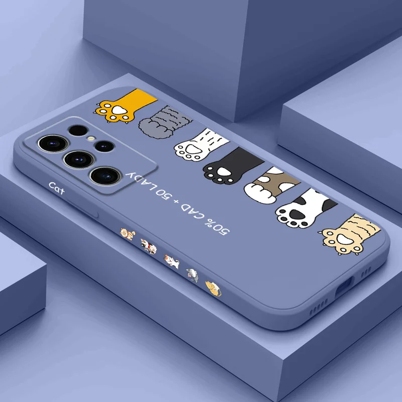 Coque de téléphone pour litière de chat, étui pour Samsung Galaxy S25 S24 S23 S22 S21 S20 Ultra Plus FE S10 Note 20 ultra 10 9 Plus