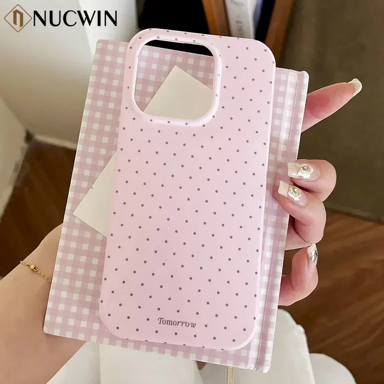 INS – petite coque de téléphone portable fraîche à pois, étui Ultra mince antichoc pour iPhone 15 14 13 12 Pro Max 11
