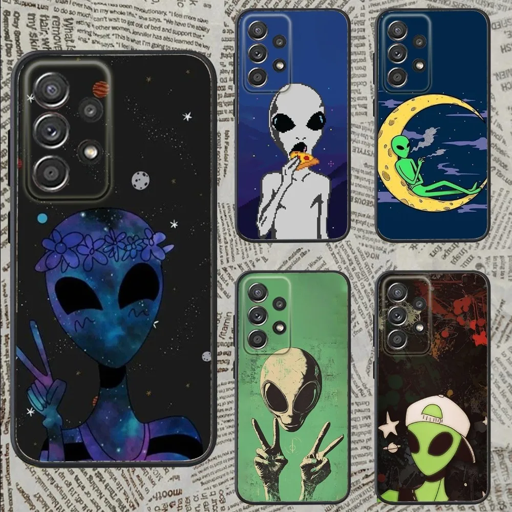 Coque de téléphone Aliens drôle, étui noir pour Samsung S25,S24,S21,S22,S23,S30,Ultra,S20,Plus,Fe,Lite,Note,10,9.5G