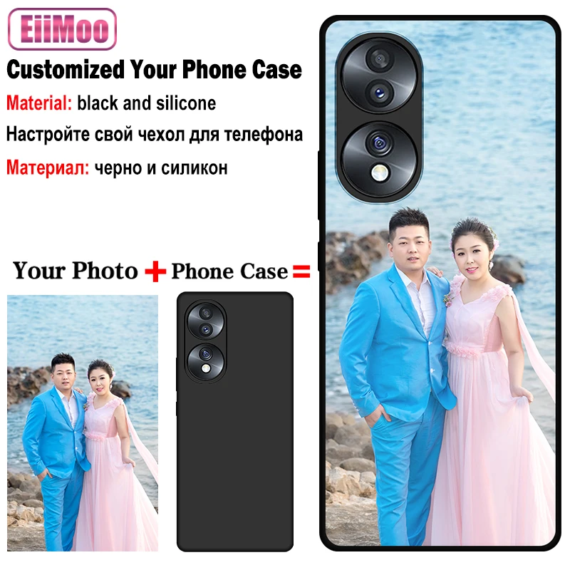 JURCHEN – coque Photo personnalisée pour Huawei Honor 50 60 70 X8b Magic6 X9b X7b 20 10 Lite SE Pro Plus 20e, housse en cuir et verre de Silicone