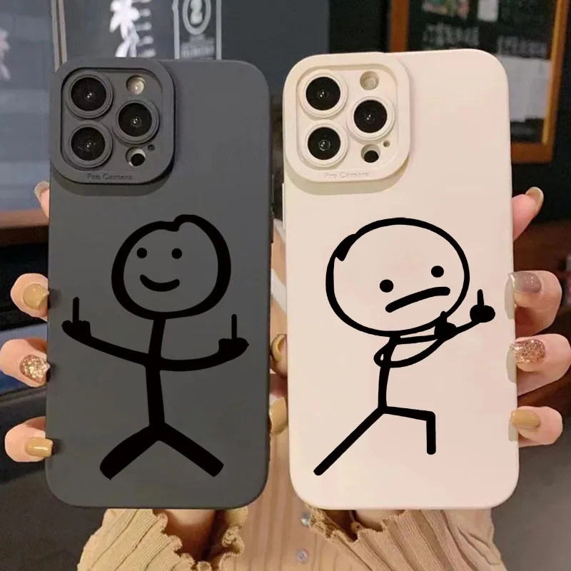 Coque de téléphone en Silicone mat, dessin animé mignon Matchman, pour iPhone 16 11 12 13 14 15 Pro Max XR XS X 7 8 Plus SE2 16E, couverture arrière souple