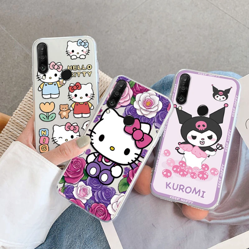Kuromi Hello Kitty cannelle coque de téléphone pour Huawei P30 P20 Pro P40 Lite E Y6 Y7 Y9 P Smart 2019 Honor 9X 10 Lite couverture transparente