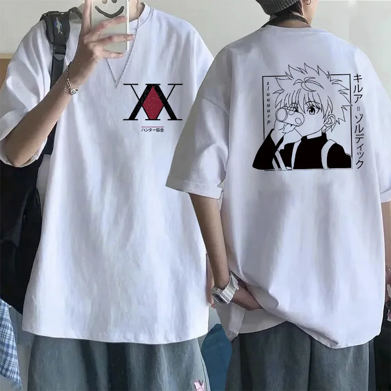 Manga Hisoka Kawaii Hunter X Hunter T-shirt Killua Zoldyck drôle dessin animé mignon Anime T-shirt Kurapika HxH diable oeil T-shirt t-shirts