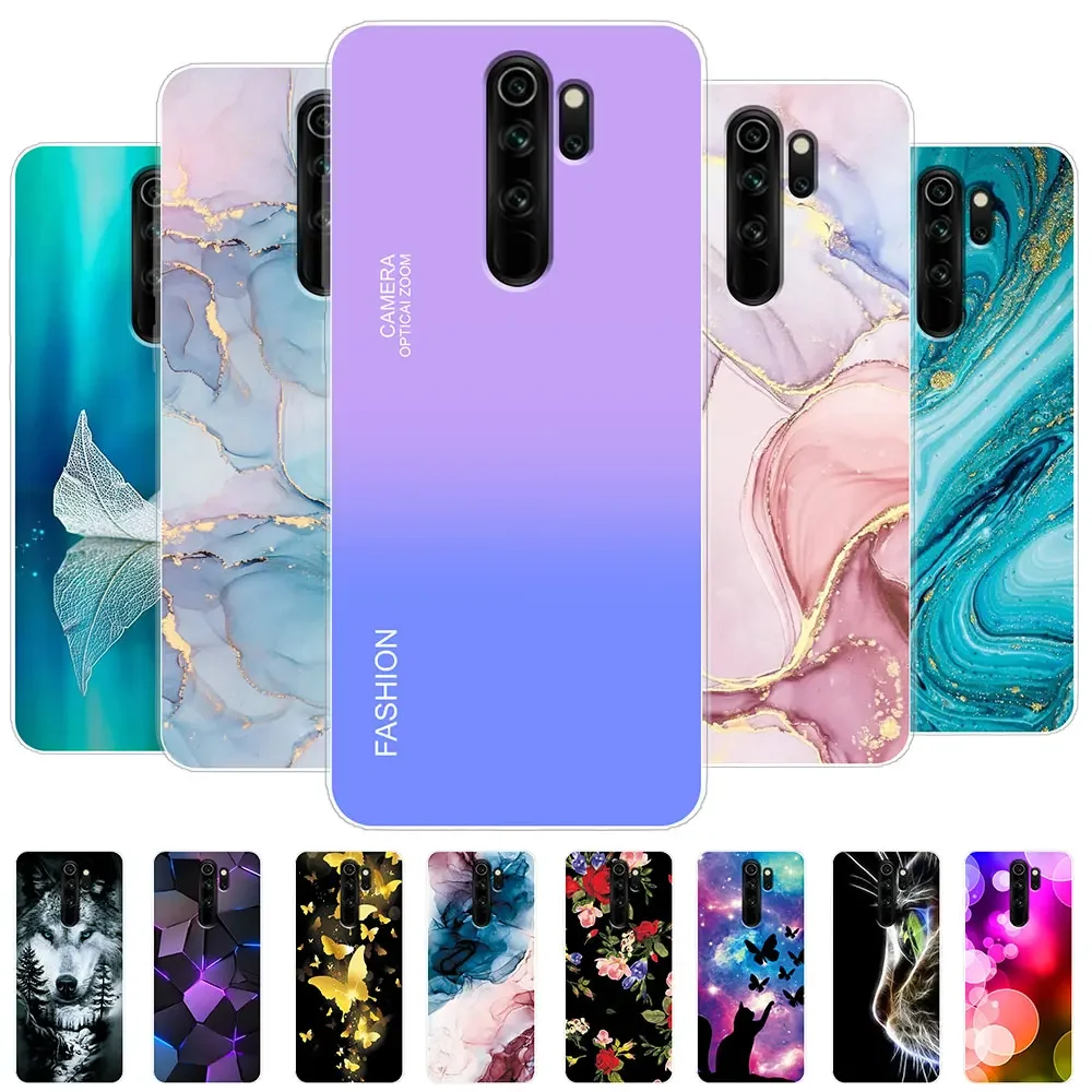 Pour Redmi Note 8 Pro étui 6.53 pouces marbre Transparent Silicone souple TPU coque de téléphone pour Xiaomi Redmi Note 8 Pro couverture pare-chocs
