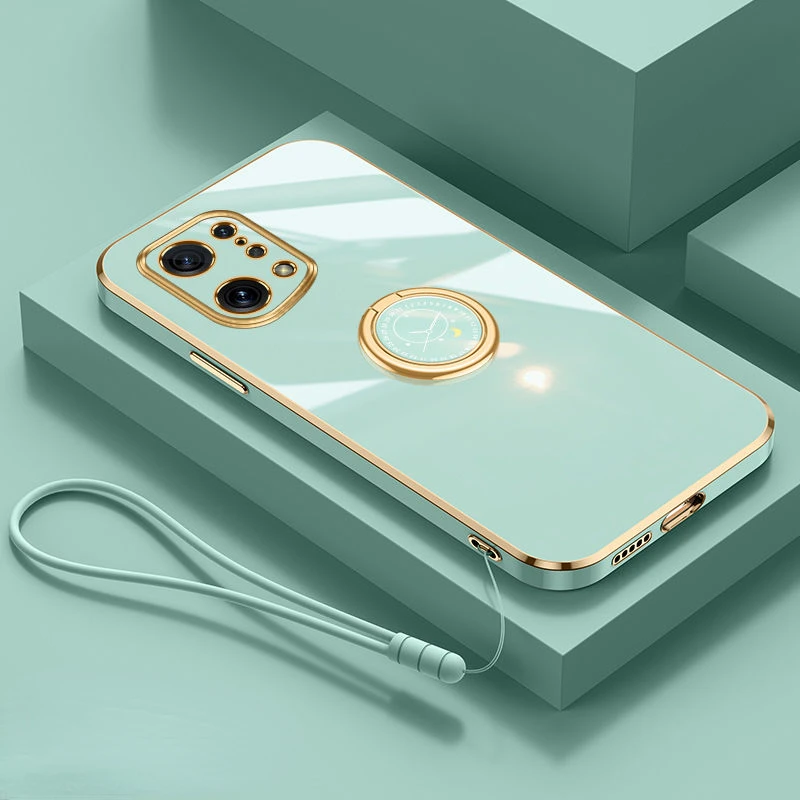 Coque de téléphone portable en Silicone, Protection d'objectif tout compris avec anneau Anti-chute, pour OPPO Find X5 Pro Findx5pro Findx5