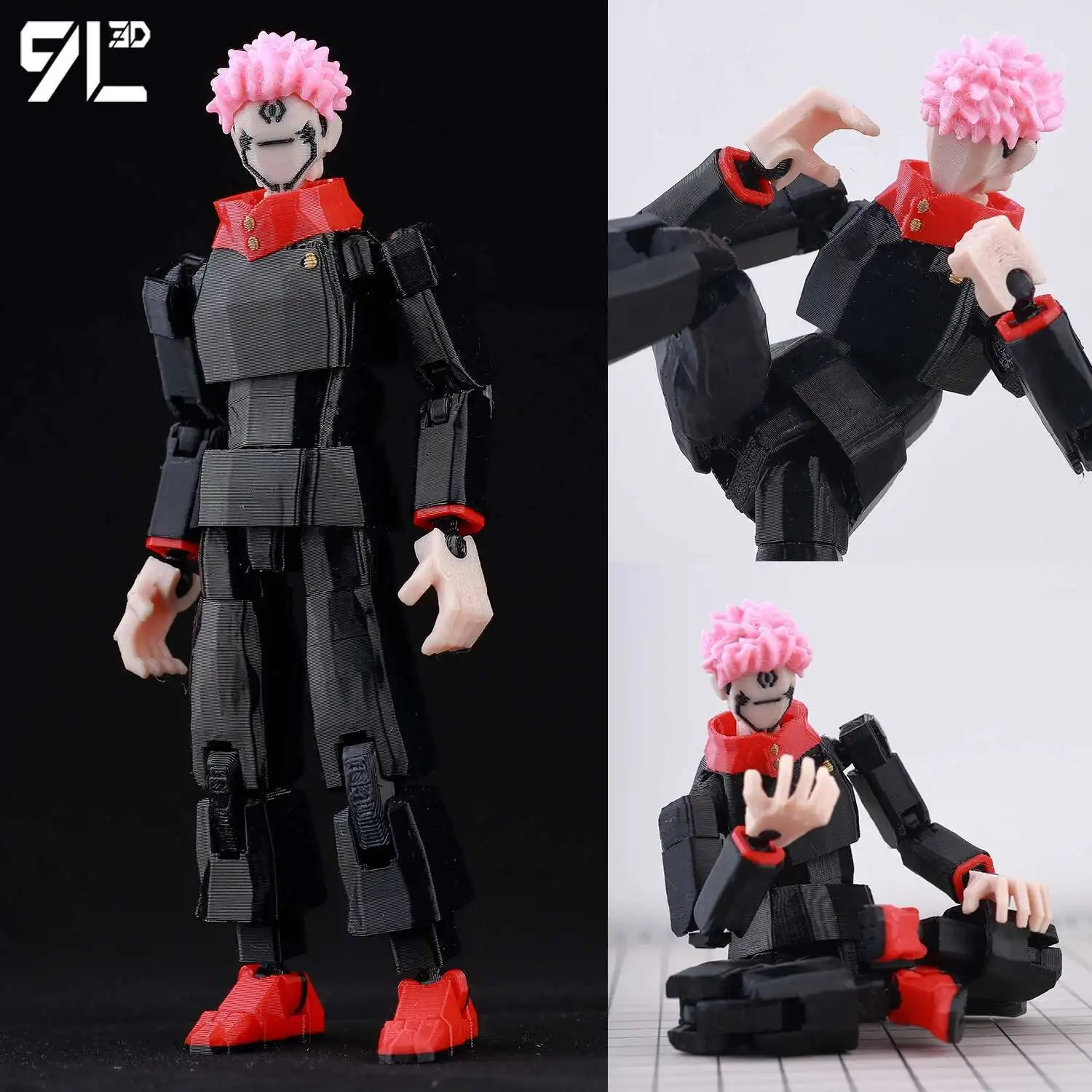 Lucky DUNI13 Jujutsu Kaimple Ryomen Sukuna Anime Multi-Jointed Prostrehift Toys, Figurines d'action, Modèle de mannequin, Imprimé 9L3D