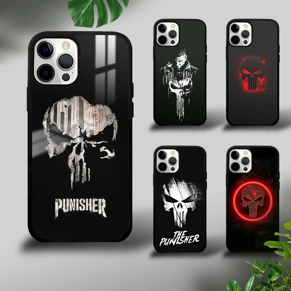 Coque de téléphone avec logo The Punisher, coque rigide pour iPhone 16, 15, 14, 13, 12, 11 Pro, XS Max, Mini Plus