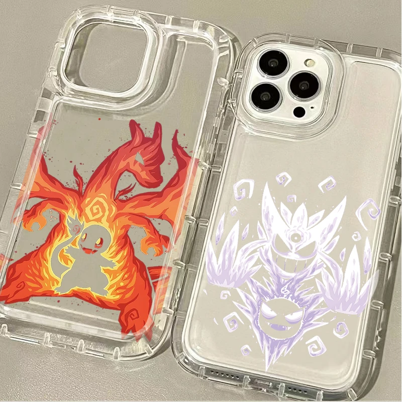Coque de téléphone dessin animé p-pokemon, étui en Silicone souple TPU antichoc pour iPhone 16 15 14 Pro 13 12 11 Max Plus 7 8 Plus XR X XS SE 2020