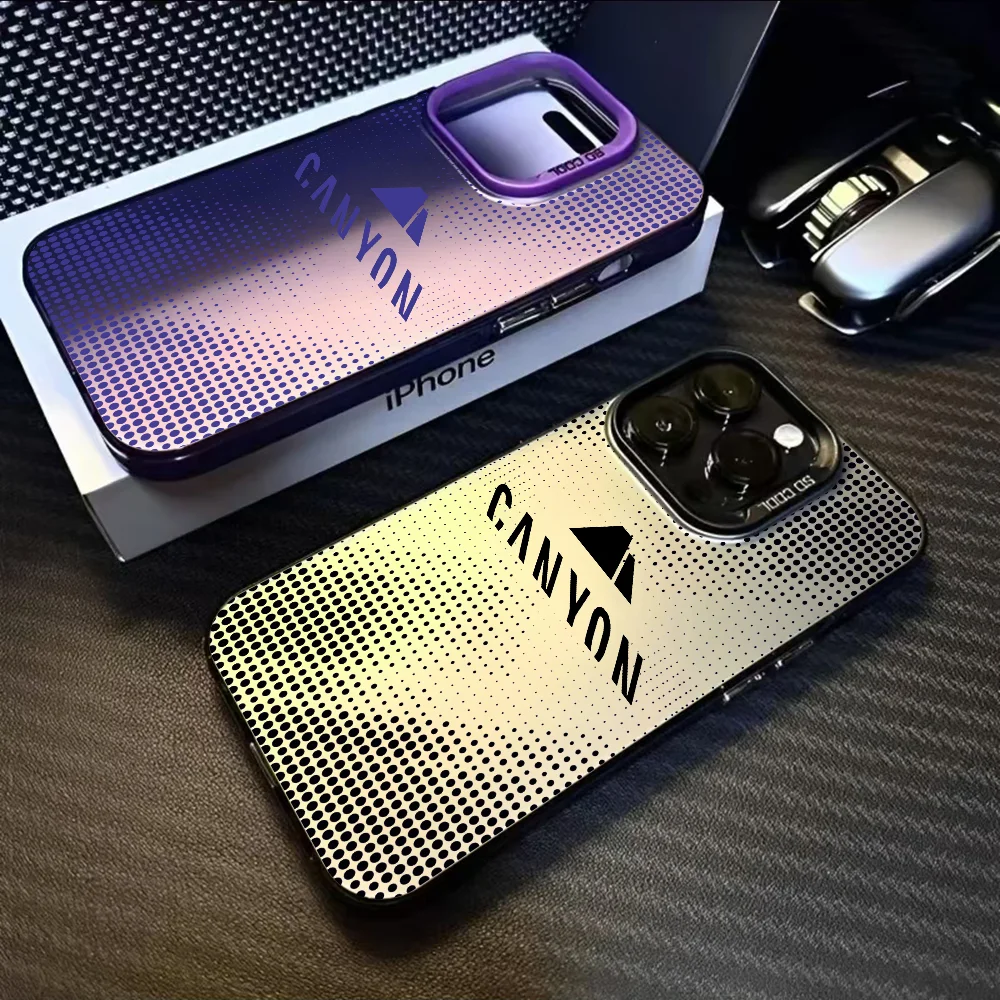 Coque de téléphone C-Canyon pour iPhone 16 15 14 13 12 11 Pro Max, noir, violet, mat, Laser métallique, Aurora Funda