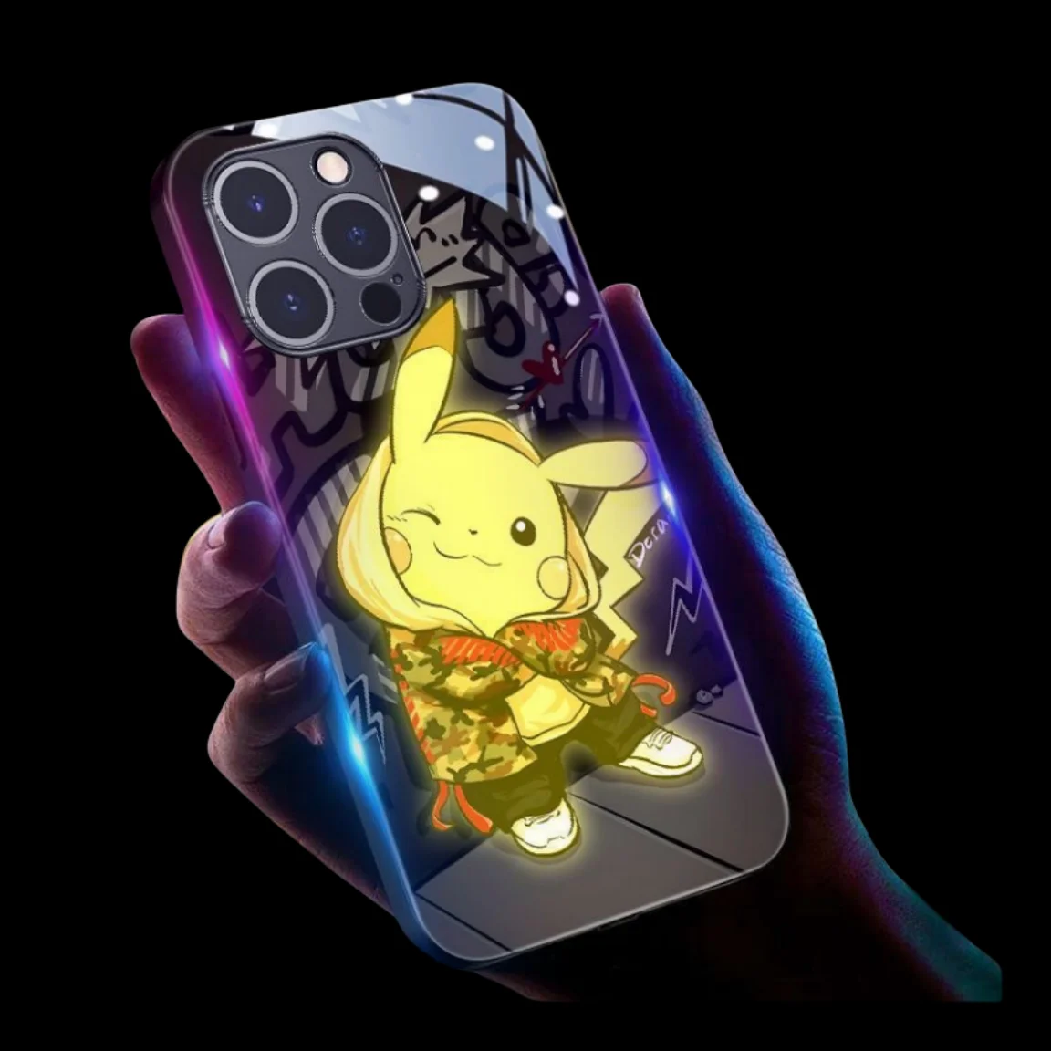 Coque de téléphone Cool Anime Gengar LED Flash, étui pour Samsung S24 Ultra S23 S22 S21 S20 FE S25 Plus A54 A53 A52 A14 japon fantôme LED