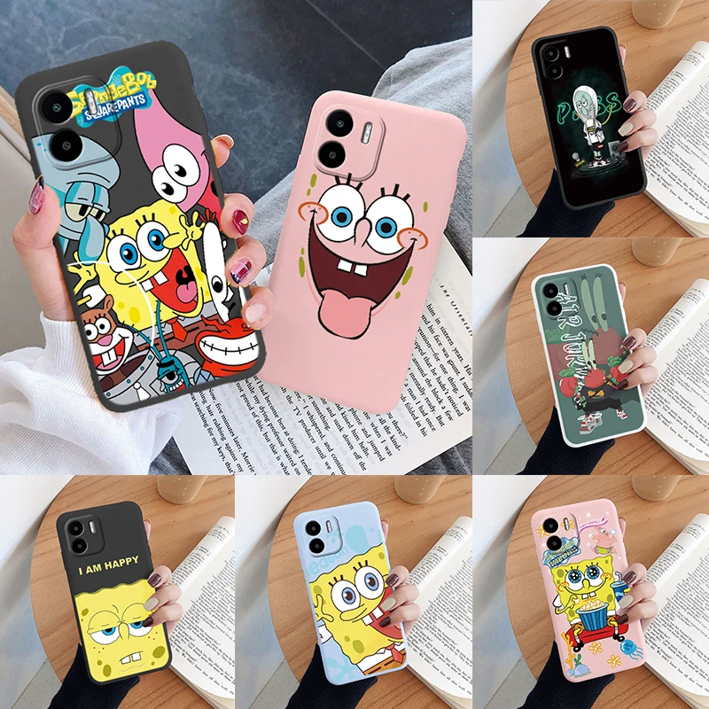 Bob l'éponge Patrick Star pour Redmi A1 A2 Coque de téléphone dessin animé drôle couleur Silicone souple Funda Coque pour RedmiA1 A 2 6.52 "Coque