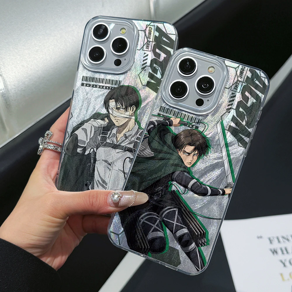 Coque de téléphone attaque Titan Jaeger, étui rigide à Texture plume pour iPhone 16 15 14 Plus 13 12 11 Pro Max X Xs XR 8 7