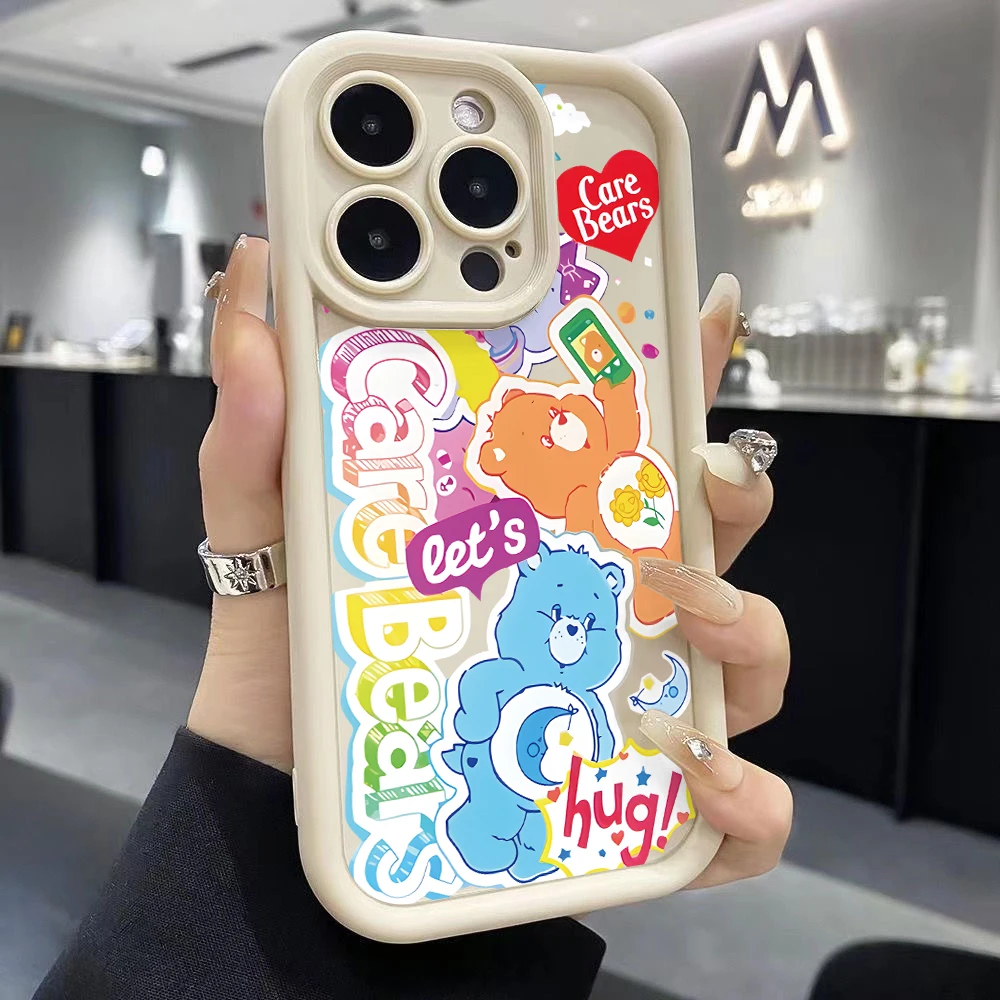 Mignon c-care dessin animé ours coque de téléphone pour Google Pixel 9 8 8A 7 7A Pro XL 5G souple TPU souple antichoc Capa couverture Funda