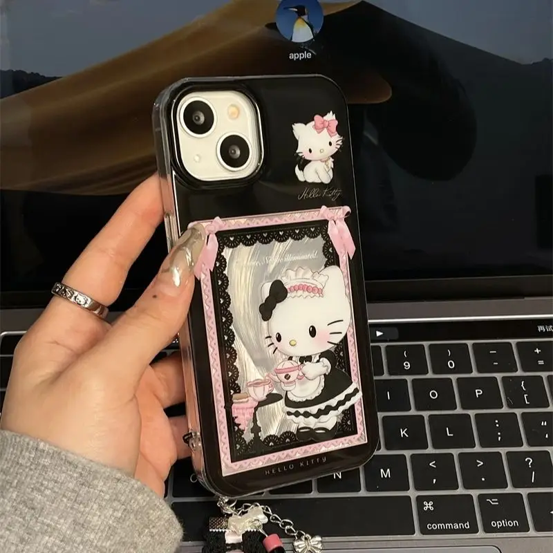Coque de téléphone à motif créatif Hello Kitty Maid, étui mignon pour iPhone 16 15 14 13 12 11 Pro Max XR XS Max 7 8 Plus MINI Y2K