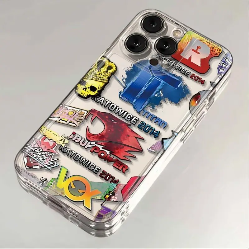 Coque de téléphone CS GO Titans, étiquette contre-grève, étui Transparent pour iPhone 16 15 14 13 12 11 Mini Pro Max X XR XSMax 8 Plus SE20