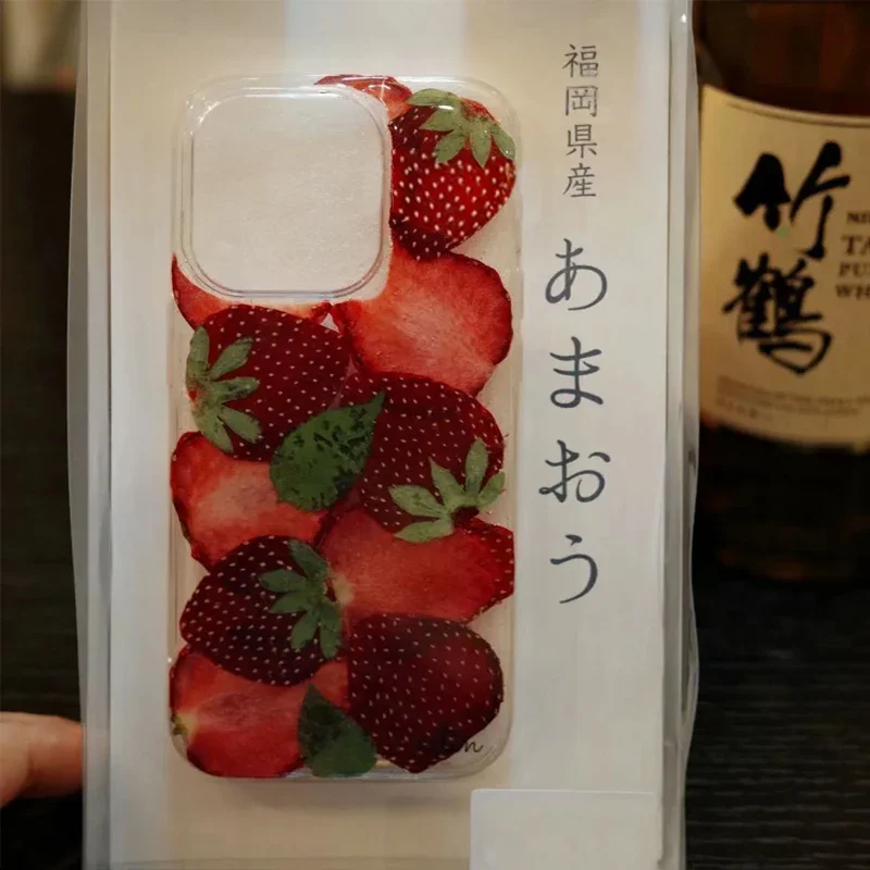 Coque de téléphone portable fraise de Style coréen, étui mignon de dessin animé pour iPhone 16 15 14 13 12 11 Pro Max XR XS Max 7 8 Plus MINI Y2K