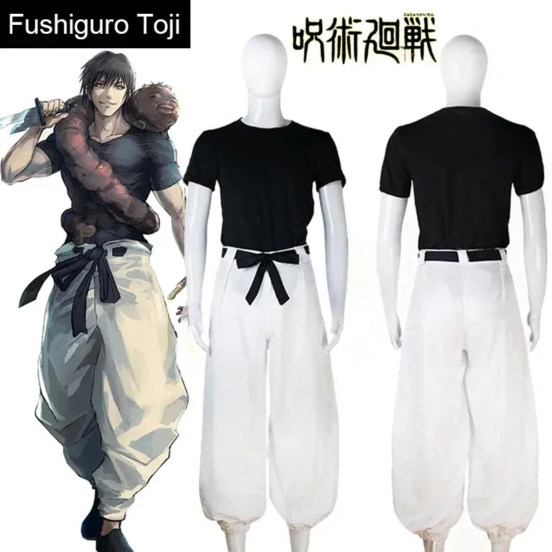 Costume de Cosplay Anime Jujutsu Kaisen saison 2 Toji Fushiguro, perruque, uniforme de sorcier tueur, Costume d'halloween pour femmes et hommes