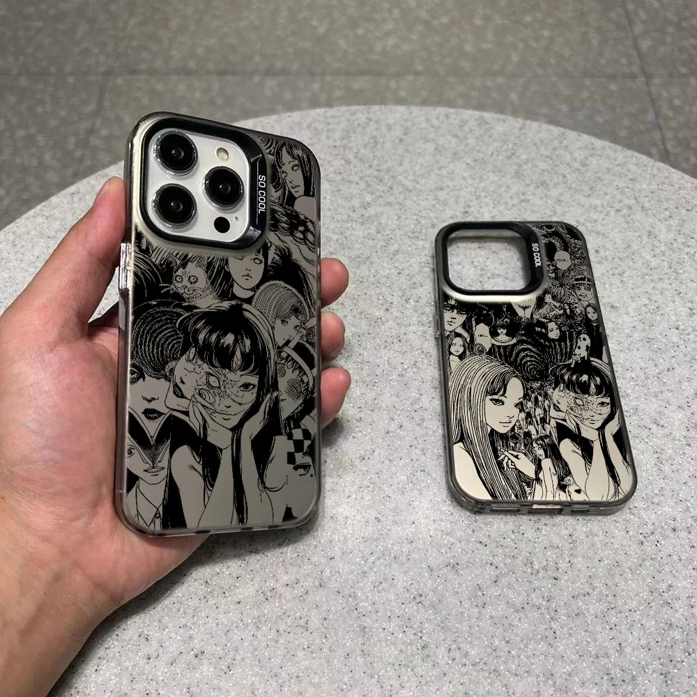 Junji Ito horreur Manga Tomie coque de téléphone pour iPhone 16e 16 15 14 13 12 11 mini Pro Max X XR XSMAX 8 7 Plus couverture mate Anti-chute
