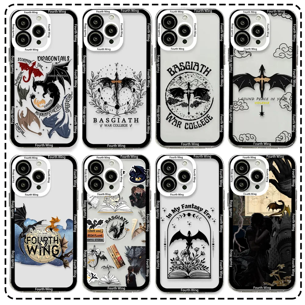 Coque de téléphone Dragon F-Fourth Wings, étui en TPU transparent pour Samsung A36 A26 A56 A16 A06 A55 A35 A25 A15 A05 A54 A34 A24 A14 A13 A53 A33