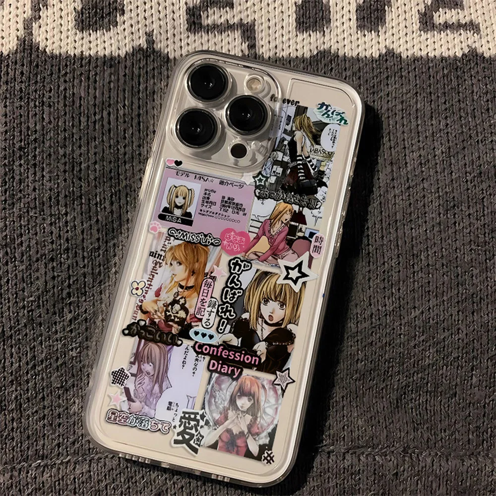Clmj-Coque de téléphone Death Note Misa pour iPhone, coque arrière souple transparente, luxe, iPhone 16 15 14 13 12 11 Mini Pro Max X Poly XSMax 7 8 Plus