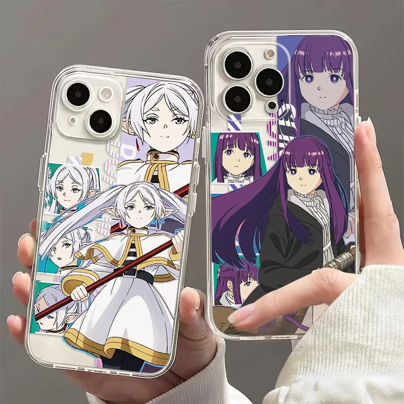 Coque de téléphone Frierens de dessin animé, étui Transparent pour iPhone 16 15 14 13 12 11 Mini Pro Max X XR XSMax 7 8 Plus SE20