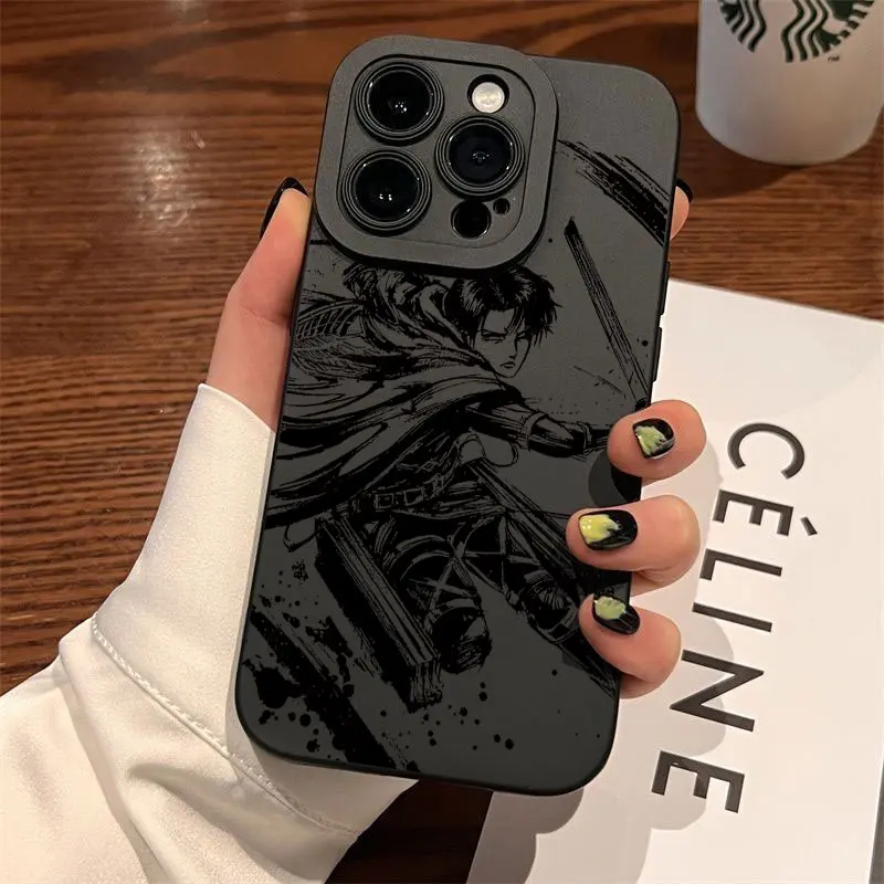 Coque de téléphone attaque sur Titan, étui arrière en Silicone souple pour iPhone 16 15 14 13 12 11 Mini Pro Max X XR XSMax 8 7 6 6S Plus